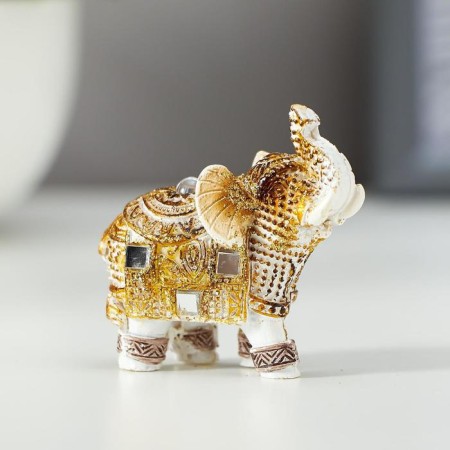 Polystone souvenir "White elephant with a blade of Arab carpet" mix 5.5x5x2.2 cm-1