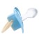 Owl-dummy is anatomical, silicone, from 0 months., Blue color