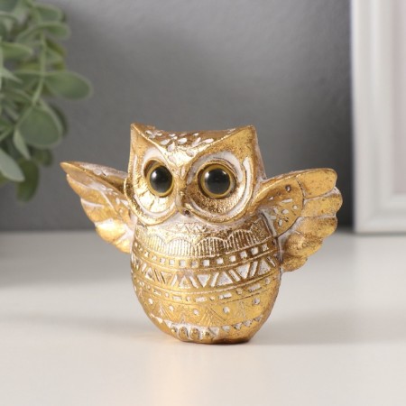 Souvenir Polystone "Golden Eagle Filin with spread wings" geometric. Patterns 11.5x3.2x7.8 cm 10323-3
