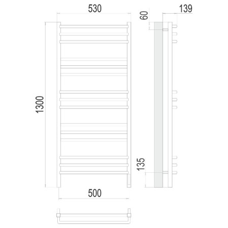 Terminus toweller Terminus "Sorento" P15, 500x1300 mm, chrome-2