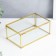Casket glass with a metal frame "Rectangle with faces" gold 7x10.5x17 cm