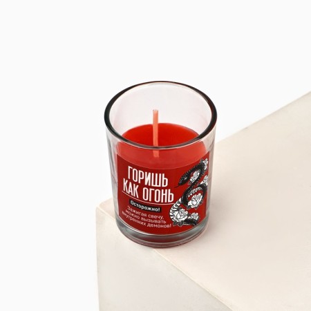 Aromatic candle joke “hung like agony”, cherry aroma, 8.3 x 5.3 x 8.3 cm.-1