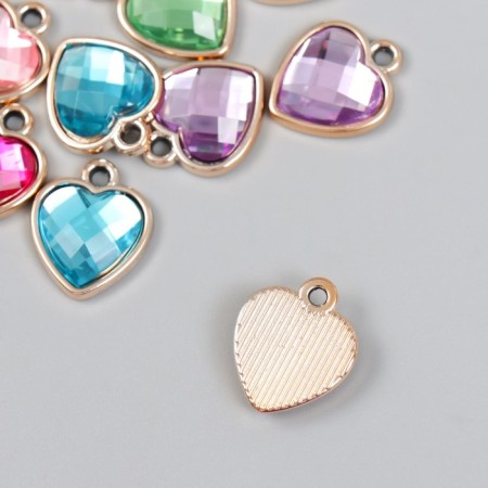 Decor for creativity Plastic for metal "Heart. Rhil" mix 1.6x2 cm-2
