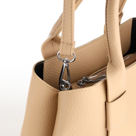 Women's bag with zipper, Textura, average size, beige color-7