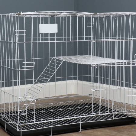A cell for dogs and cats, a bunk 70 x 50 x 60 cm, white-8