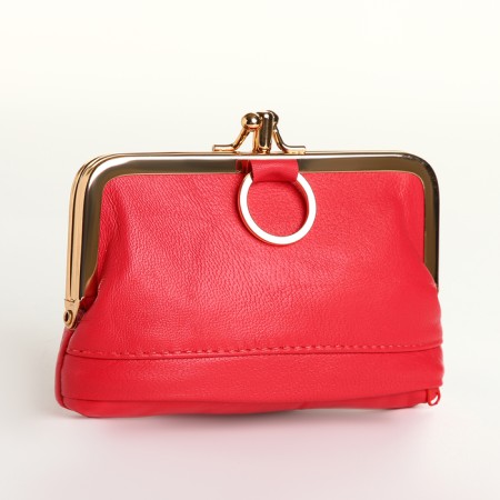 Cosmetic bag, 2 departments on the frame, pink