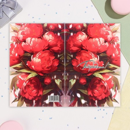 Postcard "Congratulations!" Piones, A6-2