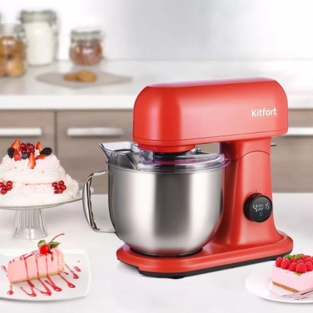 Mixer KitFort KT-3473-1, Planetary, 1500 W, 5 l, 8 speeds, red-3