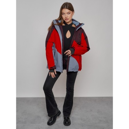 Ski jacket female, size 60, red color-8