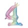 Foil ball 32 “The number 4 with the crown”, gradient, on the stand