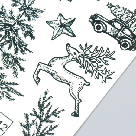 Tattoo on the body "Black and white New Year's pictures" 10x15 cm-2