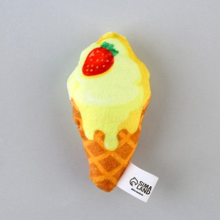A toy for cats with mint "ice cream" from textiles, 9x5.1 cm.-1