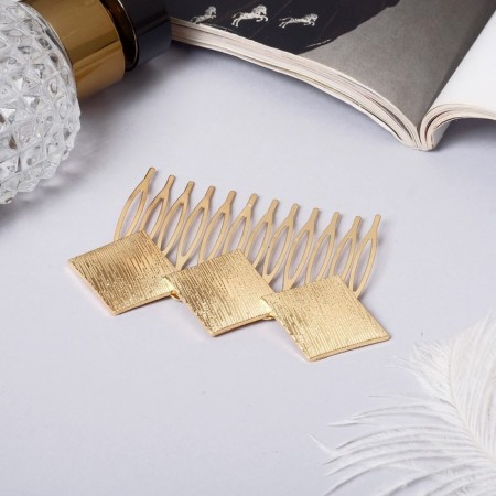 Liberty hair crest "Rombing geometry, 7.5x5 cm, gold
