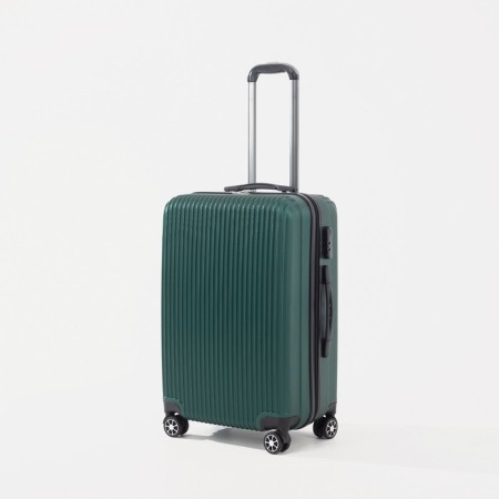 Gray suitcase 24 "," Cartes factory ", lightning department, code castle, 4 wheels, dark green color