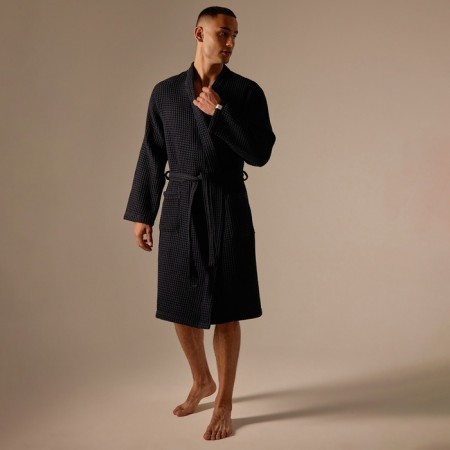 Wafel dressing gown men SL Home: BOHO "Dark Mare", size XL, 100% cotton, 280 g/m2