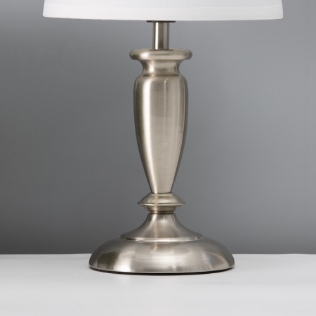 Bulbed lamp with lampshade Risalux "Flex", E27, 40 W, silver, 17 × 17 × 35 cm-5