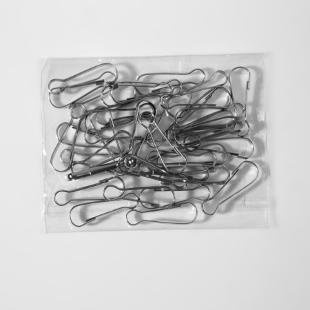Carabiner wire, iron, 30 × 10 mm, thickness - 3 mm, silver color, price per 1 piece-3