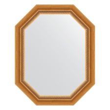 Mirror in the baguette frame, aged gold with weaving 70 mm, 58x73 cm