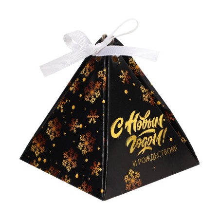 New Year. Bonbonniere, New Year's gift packaging "Christmas", 7 × 7 × 7.5 cm.-1