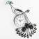 Watch walls, series: openwork, "peacock with rhinestones", smooth move, d-15 cm, 46 x 47.5 cm
