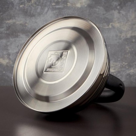 A kettle with a whistle made of stainless steel of a “wave” shares, 2.8 liters, with a heating indicator, a fixed handle-4