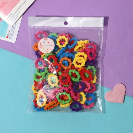 Hair elastic band "Mahrushka" (set 100 pcs) 2 cm, mini -colored, mix-1