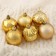Set of balls plastic D -6 cm, 6 pcs "Festive lights - snowflakes" gold