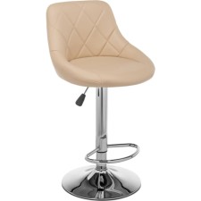 Barrier stool Curt metal/eco -leather, beige/chrome 45x50x84 cm