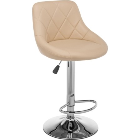 Barrier stool Curt metal/eco -leather, beige/chrome 45x50x84 cm
