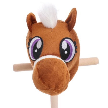 Soft toy "horse-horseman", on a stick, mix, brown color-8