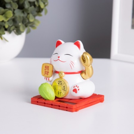 Plastic Plastic "White Mani-Neko with Manya" 8x8x8.5 cm-1
