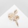 Brooch "Flowers" pearl dew, white-blue color in gold