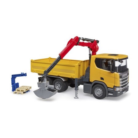 Bruder Scania truck with a crane and 2 pallets-1