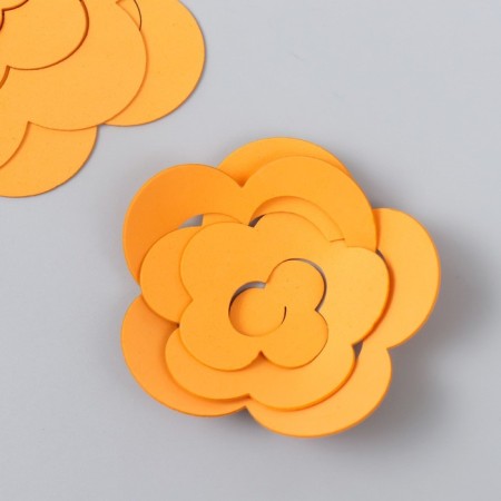 The workpiece of Foamiran "Flower Curly" 10x9.5 cm set 5 pcs. orange