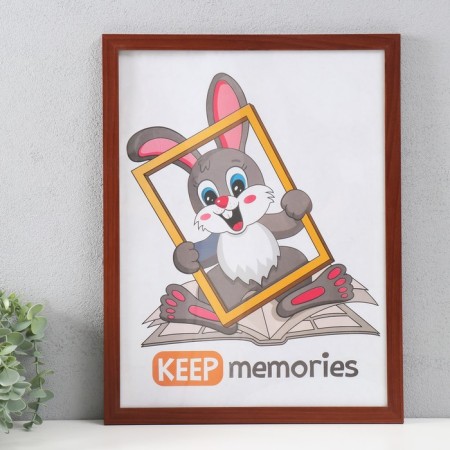 Set of photo frames MDF "OfficeSpace" 30x40 cm, 4 pcs, Italian walnut (plastic screen)-1