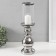 Ceramics candlestick, glass for 1 candle "Albero" d = 7.5 cm silver 9.5x9.5x35 cm