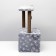 House for cats with a claw, two -story, with windows, 50 x 36 x 75 cm, gray with paws