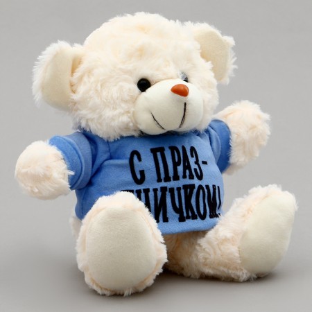 Soft toy Mishka "With a holiday!" In the jacket-1