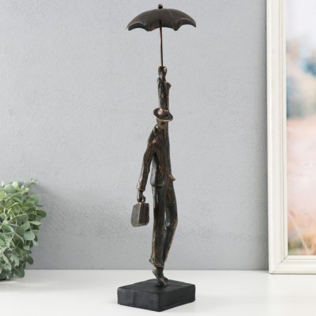 Polystone souvenir "Man with an umbrella. Flight" for metal 10.8x10.4x44.6 cm-1