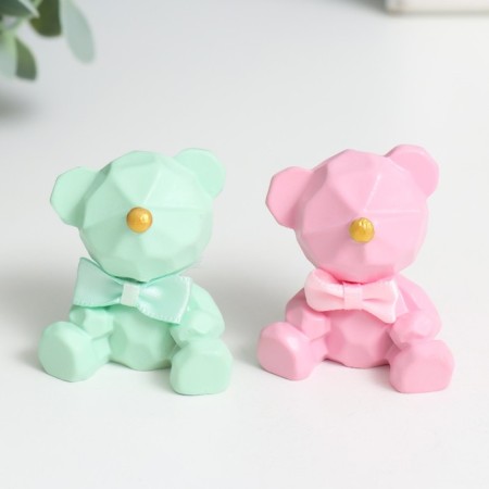 Polystone souvenir "Mishutka with a large bow" MIX 4x2.5x3 cm-1
