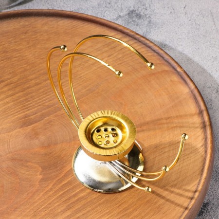 Steam for incense powder and cones "crescent", golden, 15.5x15 cm-2
