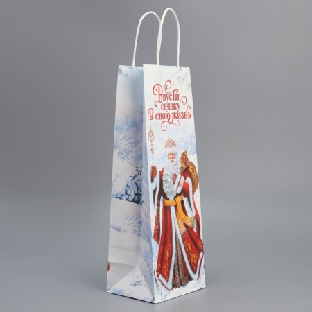 Package for the bottle “Let a fairy tale into your life”, 13 x 36 x 10 cm, New Year-2
