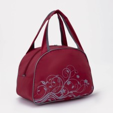 Sports bag with lightning, burgundy/gray color