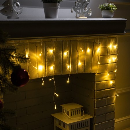 Garland "fringe" 3 × 0.5 m, IP20, transparent thread, 80 LED, warm white glow, 8 modes, 220 V-1