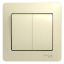 Switch Sche GSL000252 Glossa, SP, 10A, 2 keys, beige color