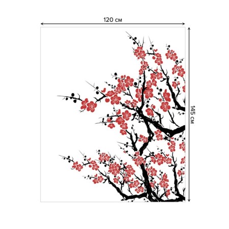 Tables on the table "Blooming Sakura", rectangular, oxford, size 120x145 cm-1