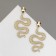 Earrings Metal "Snake" Fixed desire mini, white color in gold
