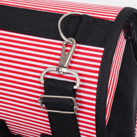 Bag - carrying for animals "strips" with organizer, pink, size L, 47 x 27 x 23 cm-4