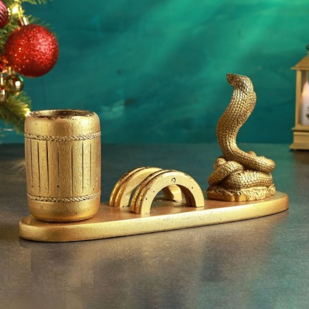 Kashpo - organizer "Snake of Cobra" gold with gilding-2