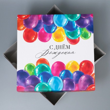 Cake box, confectionery packaging "Happy Birthday", 31 x 31 x 15 cm-3